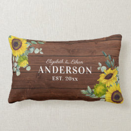 Rustic Wood Sunflower Mr. Newlywed Throw Kissen