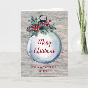 Rustic Wood Tante Frohe Weihnachten Karte