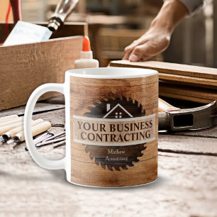 Rustic Wood Tone Custom Contractor Kaffeetasse