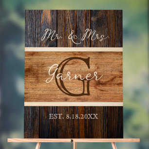 Rustic Wood Tone Wedding Mr. Acrylic Sign Acrylschild
