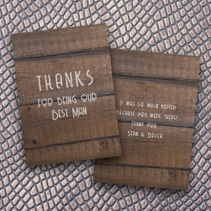 Rustic Wood Trauzeuge Vielen Dank Message Card Einladung