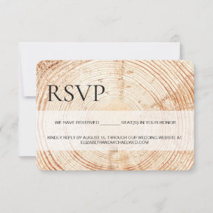 Rustic Wood UAWG vorbehaltene Sitze QR Code Websit RSVP Karte