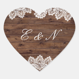 Rustic Wood Vintag Lace Wedger Sticker