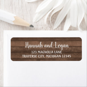 Rustic Wood Wedding Address