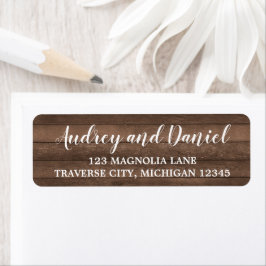 Rustic Wood Wedding Address