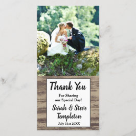 Rustic Wood Wedding Foto Vielen Dank Dankeskarte
