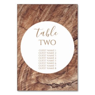 Rustic Wood Wedding Guest Names Tischnummer
