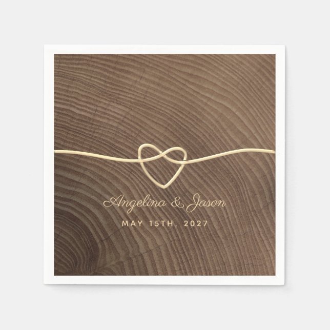Rustic Wood Wedding Napkins Serviette (Vorderseite)