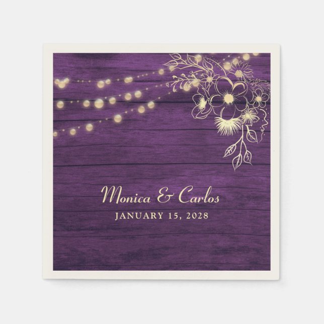 Rustic Wood Wedding Napkins Serviette (Vorderseite)