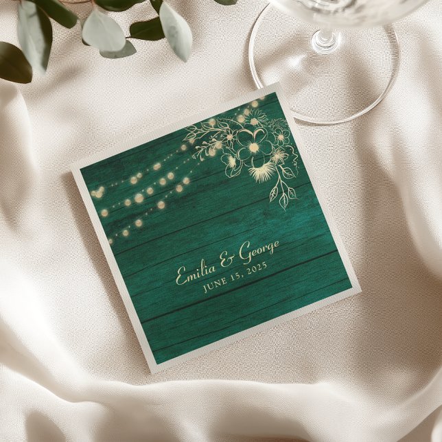 Rustic Wood Wedding Napkins Serviette (Von Creator hochgeladen)