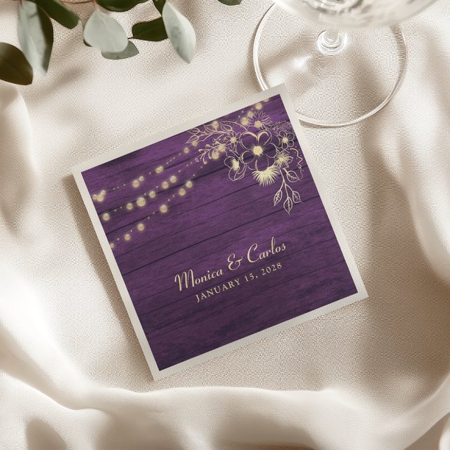Rustic Wood Wedding Napkins Serviette (Von Creator hochgeladen)