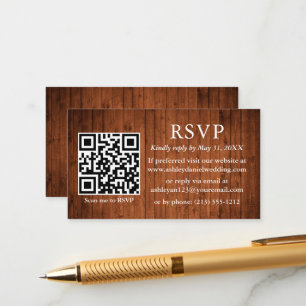 Rustic Wood Wedding QR UAWG Begleitkarte
