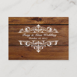Rustic Wood Wedding RSVP Card Begleitkarte