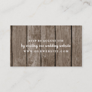 Rustic Wood wedding rsvp Website-Karte Begleitkarte