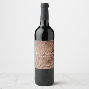Rustic Wood Wedding Wine Label Weinetikett