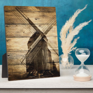 rustic wood western windmill Barn wedding Fotoplatte