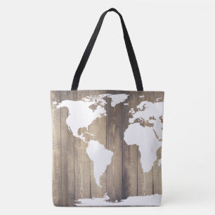 Rustic Wood White World Reiseplan