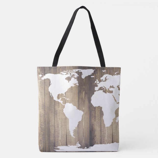 Rustic Wood White World Reiseplan (Vorderseite)