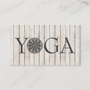 Rustic Wood Yoga Instructor Business Card Visitenkarte