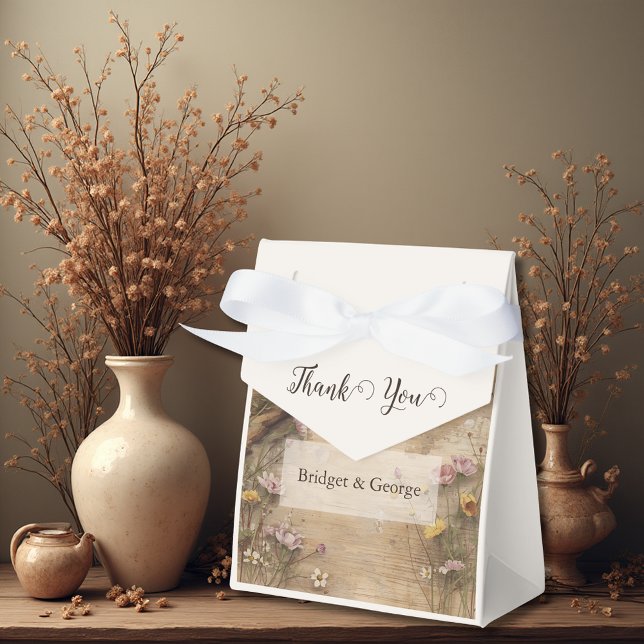 Rustic Wooden Bohemian Floral Wedding  Geschenkschachtel (Von Creator hochgeladen)