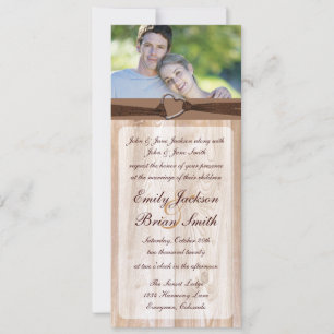 Rustic wooden customizable rack wedding cards einladung