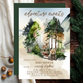 Rustic Woodland Adventure erwartet Boy Baby Shower Einladung