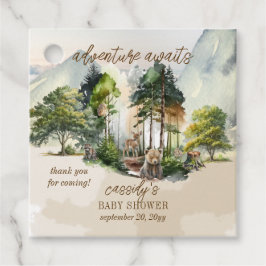 Rustic Woodland Adventure erwartet Boy Baby Shower Geschenkanhänger