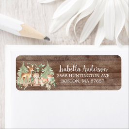 Rustic Woodland Animal Baby Shooting Label
