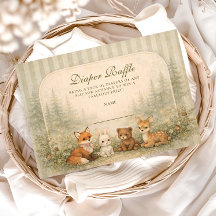 Rustic Woodland Baby Animals Diapper Raffle