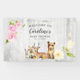 Rustic Woodland Baby Dusche Willkommen Banner