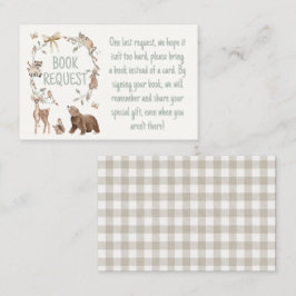 Rustic Woodland Baby Shower Book Request Insert Treuekarte