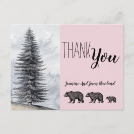 Rustic Woodland Bears Kinderdusche Danke Postkarte