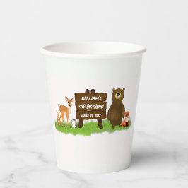 Rustic Woodland Calling Forest Animals Birthday Pappbecher