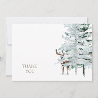Rustic Woodland Deer Personalized Thank You Card Dankeskarte