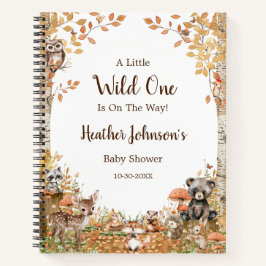 Rustic Woodland Forest Baby Showroom Gästebuch Notizbuch