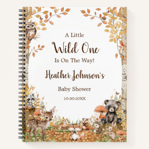 Rustic Woodland Forest Baby Showroom Gästebuch Notizbuch