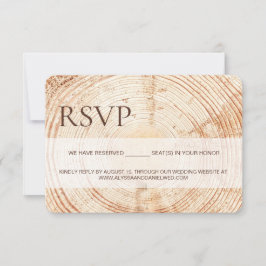 Rustic Woodland tree bark RSVP reserved Seating Karte