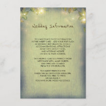 Rustic Woodland Wedding Information Guest