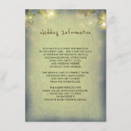 Rustic Woodland Wedding Information Guest Begleitkarte