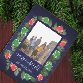 Rustic Woodland Whimsical Mushrooms Christmas Feiertagskarte