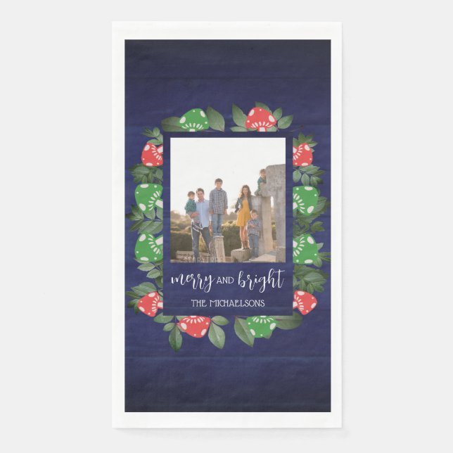 Rustic Woodland Whimsical Mushrooms Christmas Serviette (Vorderseite)