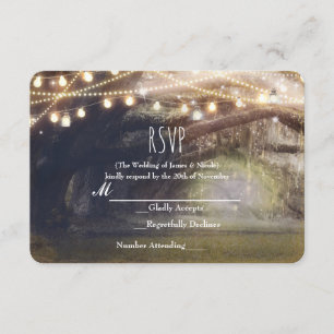 Rustic Woods Enchanteter Wald Lichter Hochzeit RSV RSVP Karte