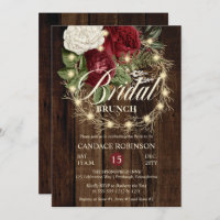 Rustic Woodsy Lighted Wreath Bridal Brunch