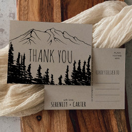 Rustic Woodsy Mountain Vielen Dank Postkarte