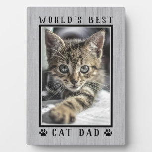 Rustic World's Best Bester Katzenpapa Pfotenabdrüc Fotoplatte