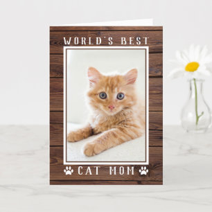 Rustic World's Best Cat Mom Muttertag-Foto Karte