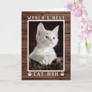 Rustic World's Best Katze-Mama-Geburtstagsfoto Karte