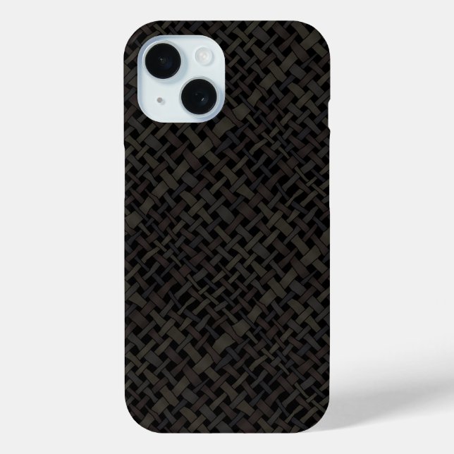 Rustic Woven Elegant Black Burlap Case-Mate iPhone Hülle (Rückseite)