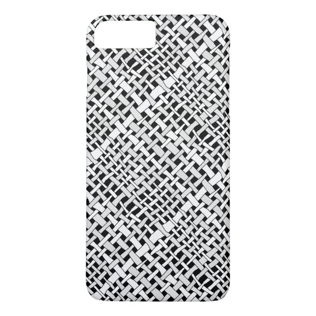 Rustic Woven Elegant Silver Burlap Case-Mate iPhone Hülle (Rückseite)
