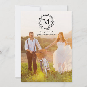 Rustic Wreath Overlay Monogram Wedding Danke